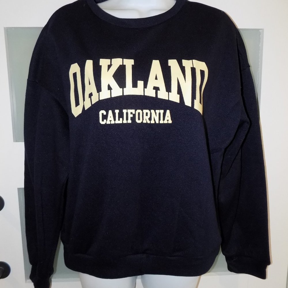 Shein Royal Blue Oakland California Crew Neck Sweatshirt Size M Women's NWOT